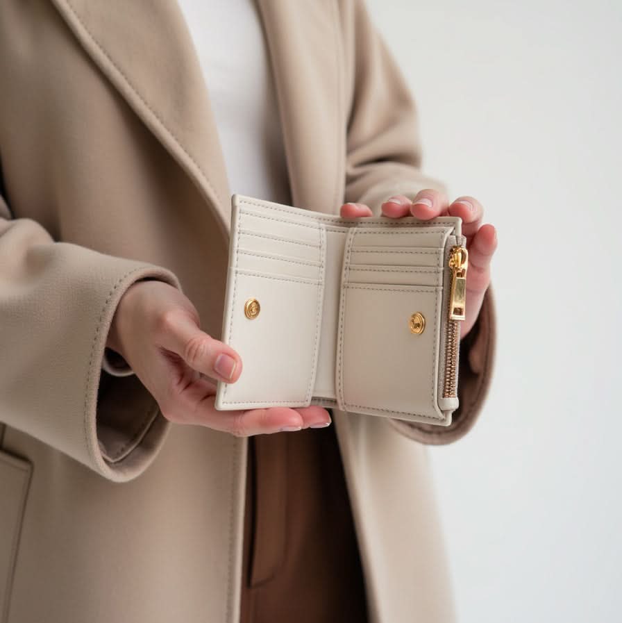 LIAM Cream Wallet - Stylish & Compact | MAKANI
